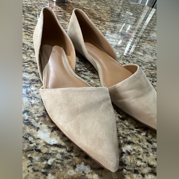 J Crew Tan Suede Pointed Toe D'Orsay Flats size 8 - Picture 3 of 16